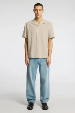 Camisa de lino de manga corta