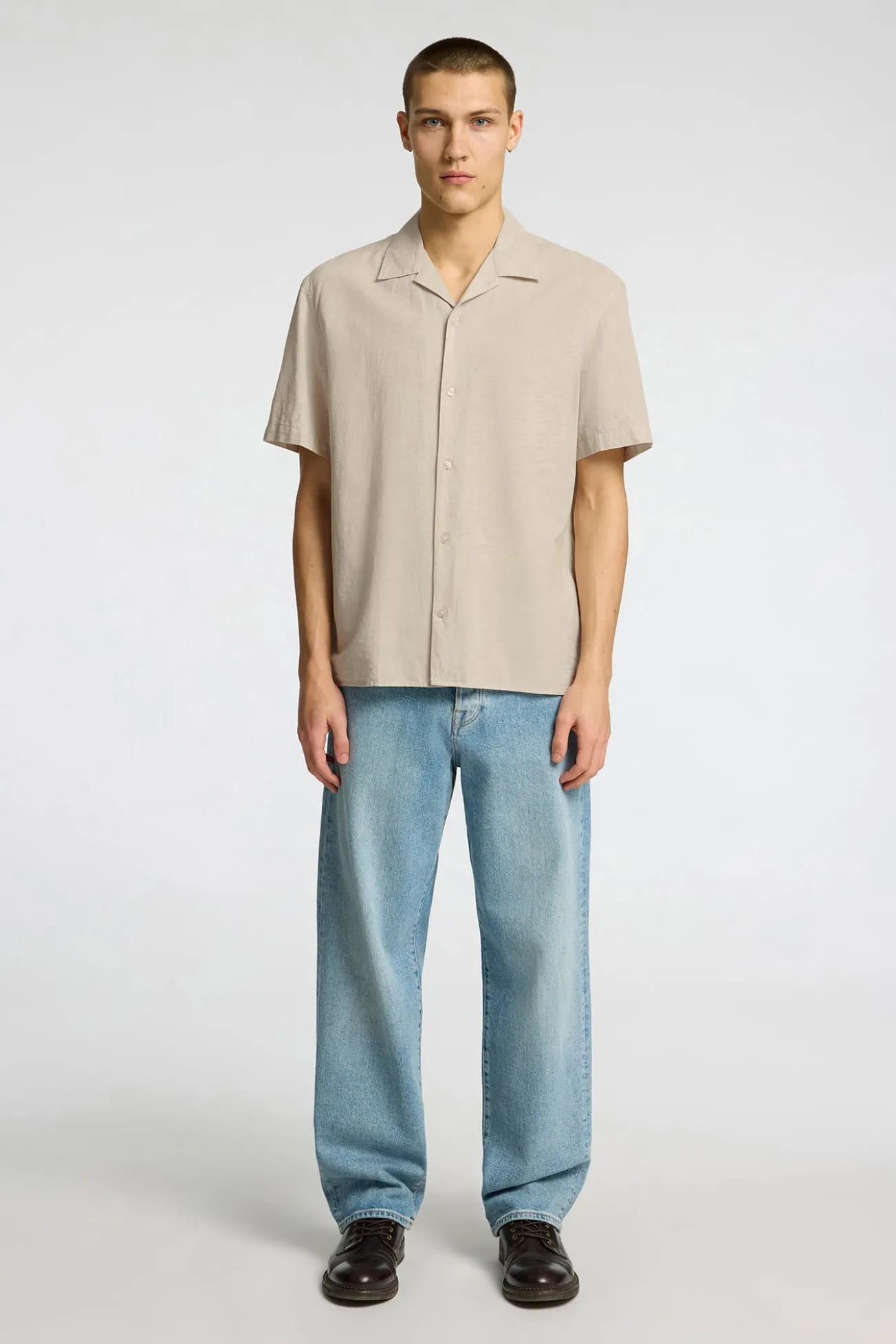 Camisa de lino de manga corta