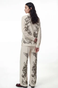 Camisa de lino estampada