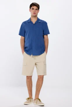 Camisa de manga corta jacquard ligera