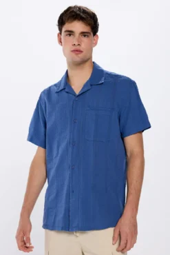 Camisa de manga corta jacquard ligera