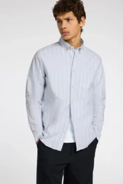 Camisa de manga larga con bolsillo 100% algodón