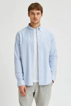 Camisa de manga larga con bolsillo 100% algodón