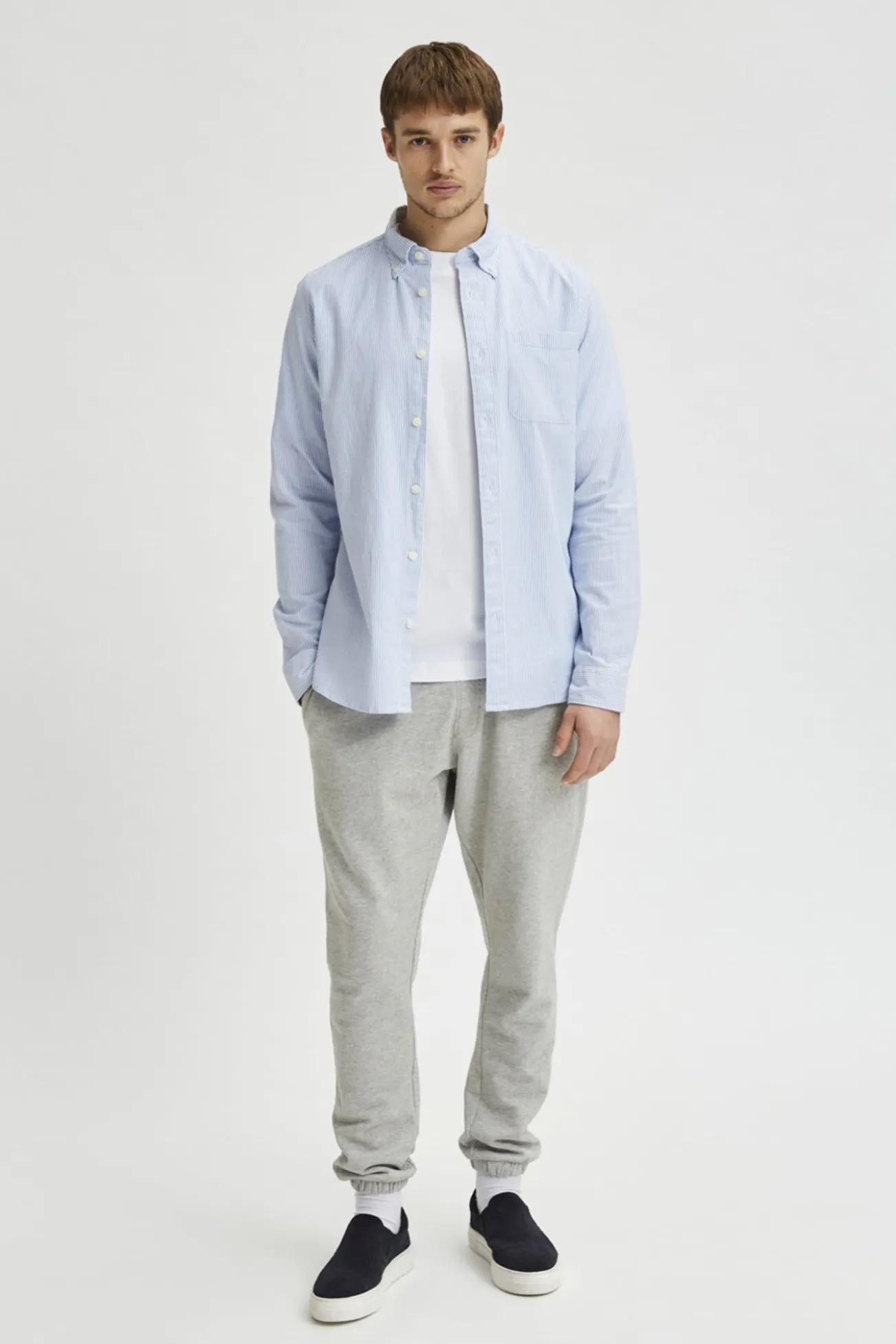 Camisa de manga larga con bolsillo 100% algodón