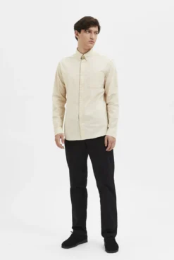 Camisa de manga larga con bolsillo 100% algodón