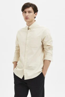 Camisa de manga larga con bolsillo 100% algodón
