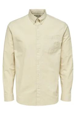 Camisa de manga larga con bolsillo 100% algodón