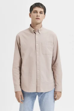 Camisa de manga larga con bolsillo 100% algodón