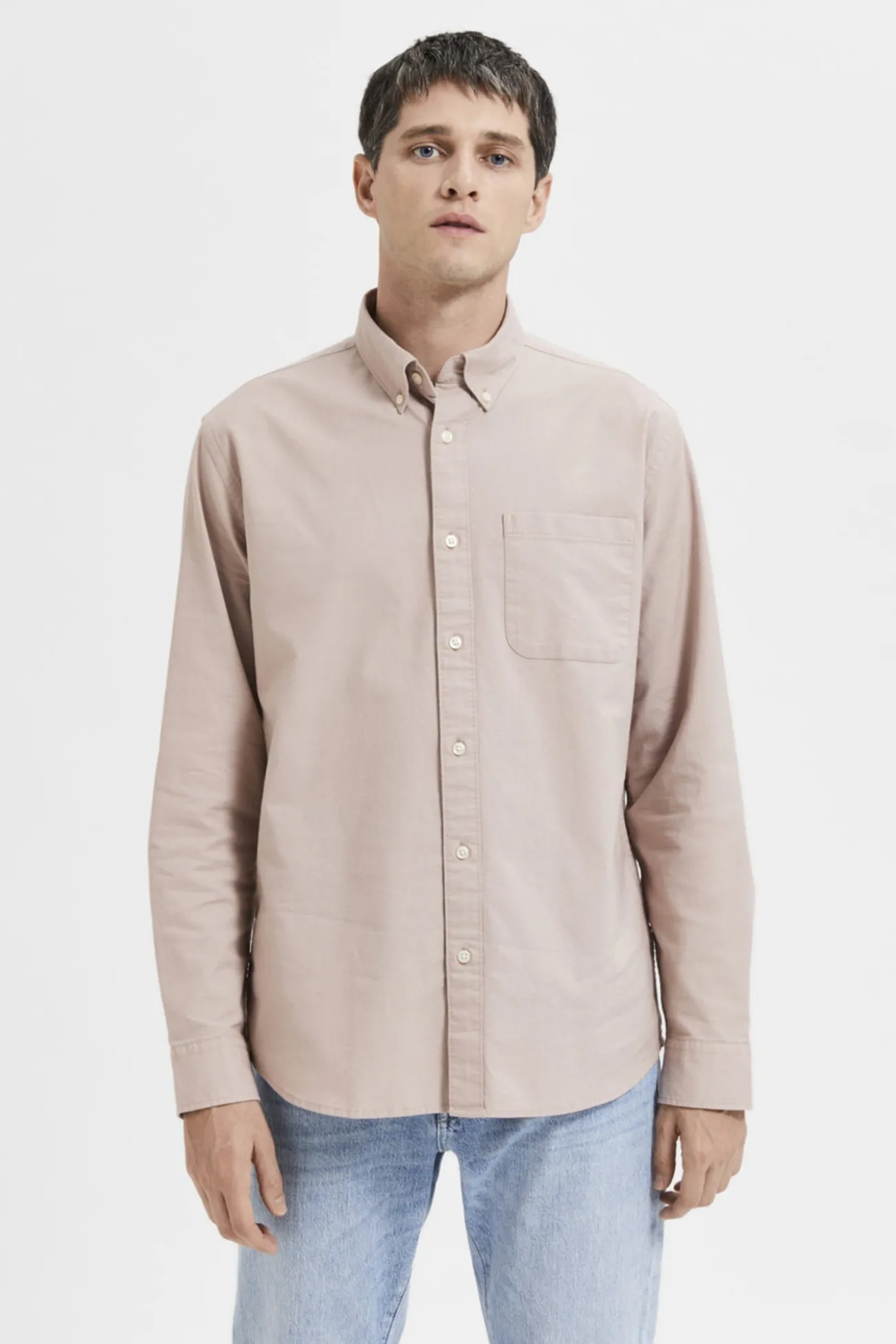 Camisa de manga larga con bolsillo 100% algodón