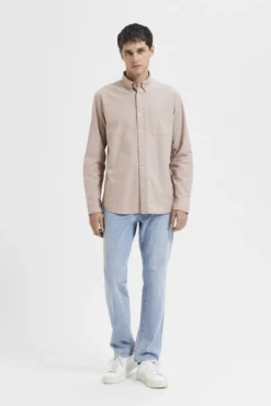 Camisa de manga larga con bolsillo 100% algodón