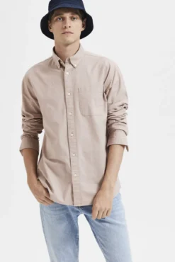 Camisa de manga larga con bolsillo 100% algodón