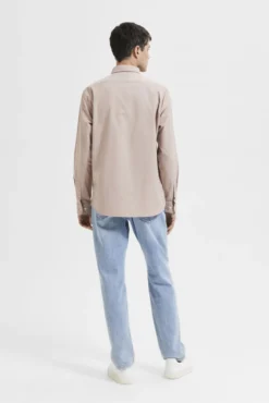 Camisa de manga larga con bolsillo 100% algodón