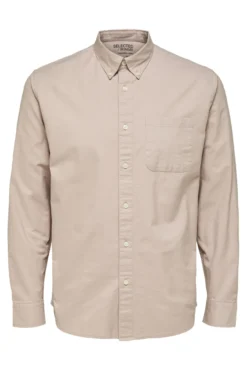 Camisa de manga larga con bolsillo 100% algodón