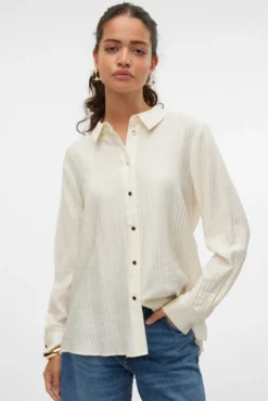 Camisa de manga larga con espalda plisada