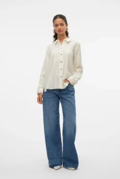 Camisa de manga larga con espalda plisada
