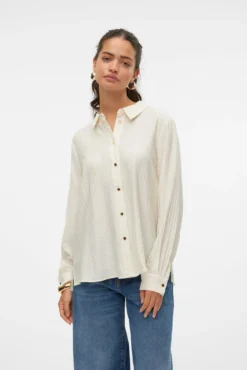 Camisa de manga larga con espalda plisada