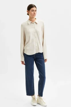 Camisa de manga larga de lino Regular Fit