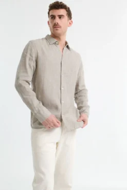 Camisa de manga larga 100% lino