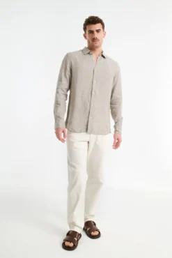 Camisa de manga larga 100% lino