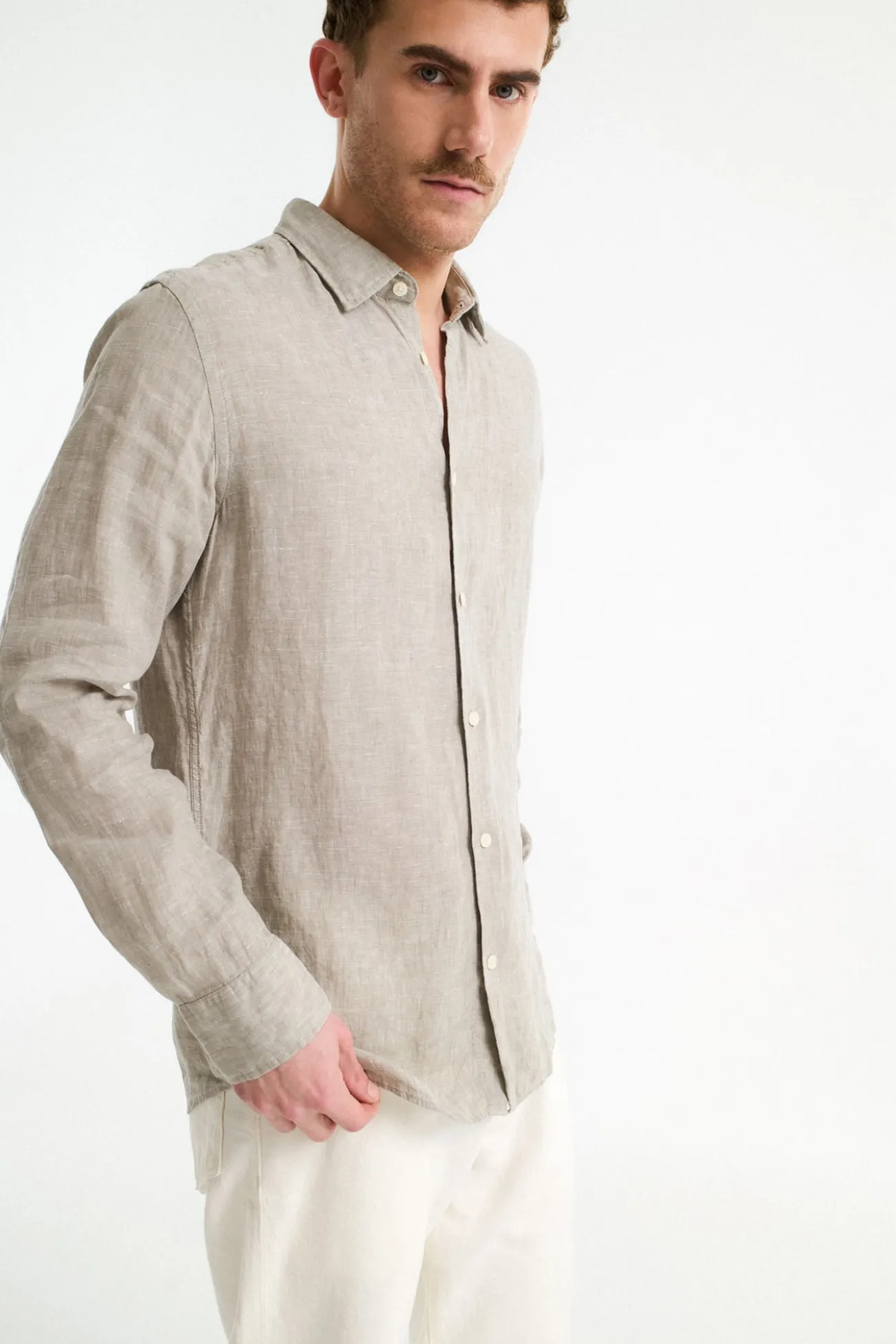 Camisa de manga larga 100% lino