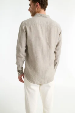 Camisa de manga larga 100% lino