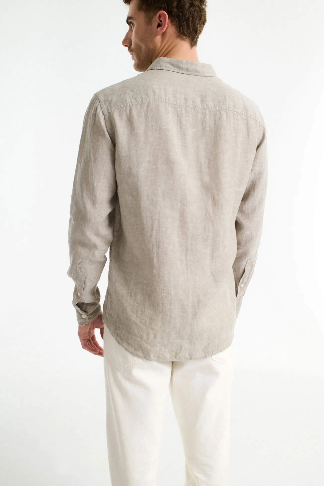 Camisa de manga larga 100% lino