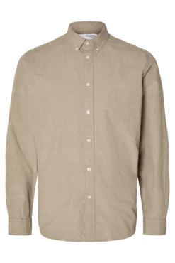 Camisa de manga larga Slim Fit confeccionada con algodón reciclado