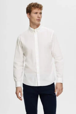 Camisa de manga larga Slim Fit confeccionada con algodón reciclado
