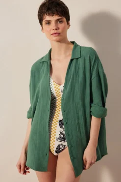 Camisa de playa verde