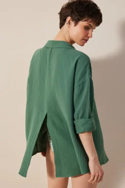 Camisa de playa verde
