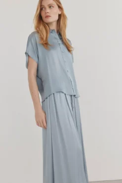 Camisa fluida satinada