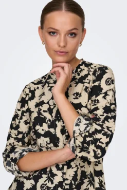 Camisa larga cuello mao
