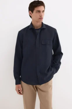 Camisa lino bolsillos