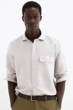Camisa lino bolsillos