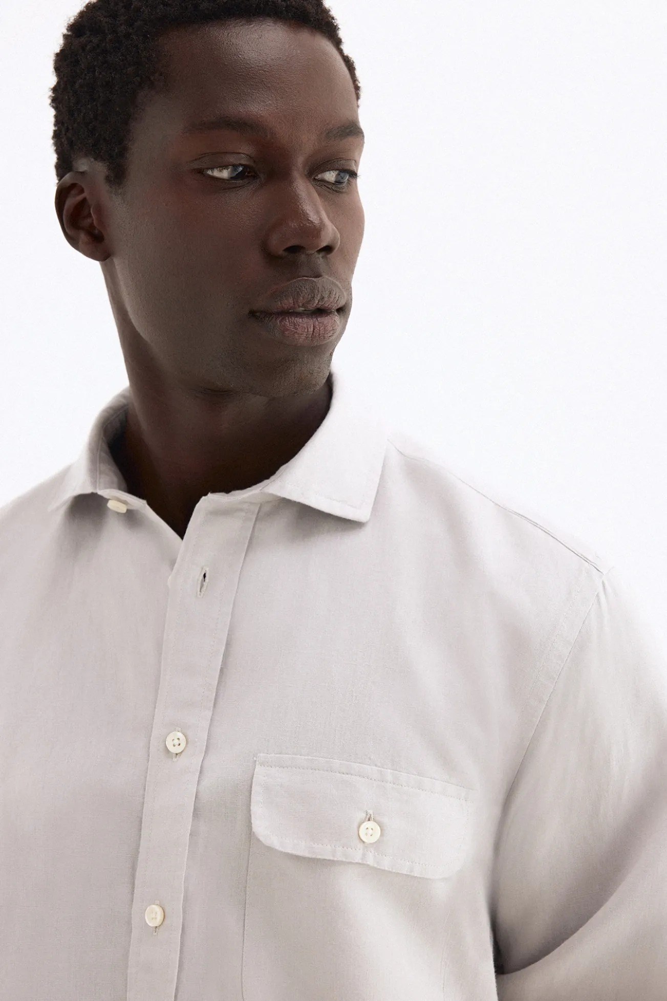 Camisa lino bolsillos
