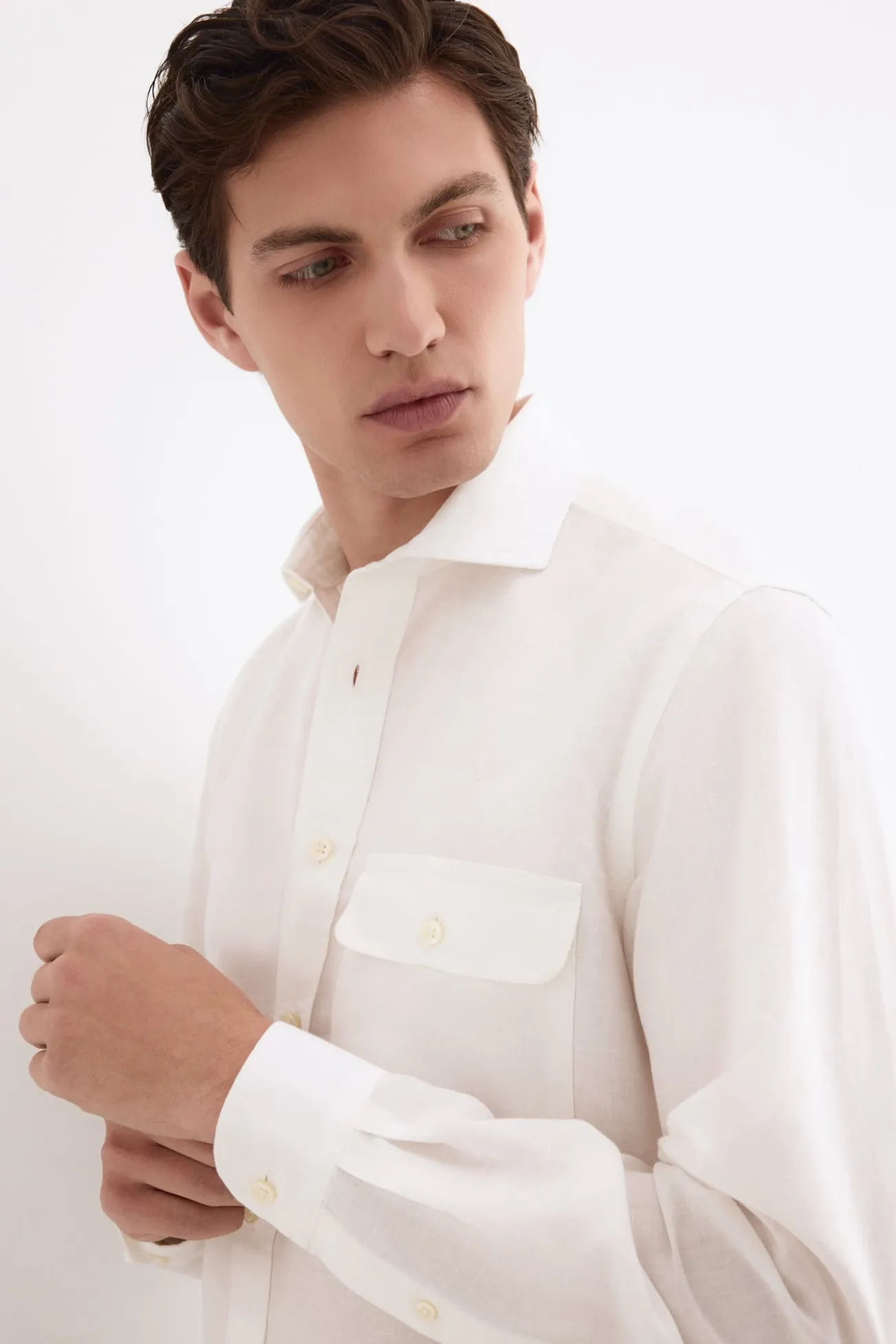 Camisa lino bolsillos