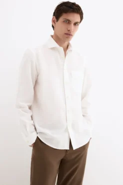 Camisa lino bolsillos