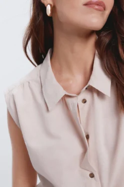 Camisa lino hombro caído