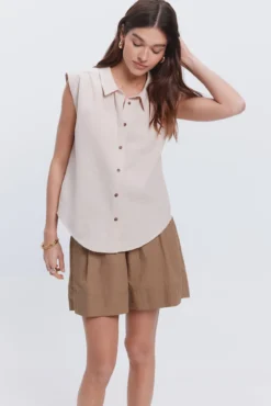 Camisa lino hombro caído