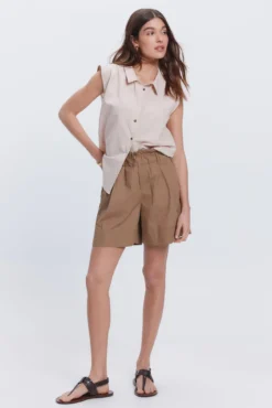 Camisa lino hombro caído