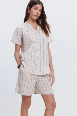 Camisa lino manga corta