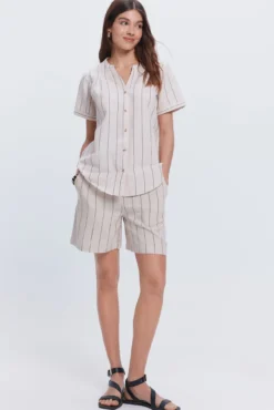 Camisa lino manga corta