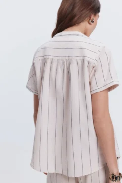 Camisa lino manga corta