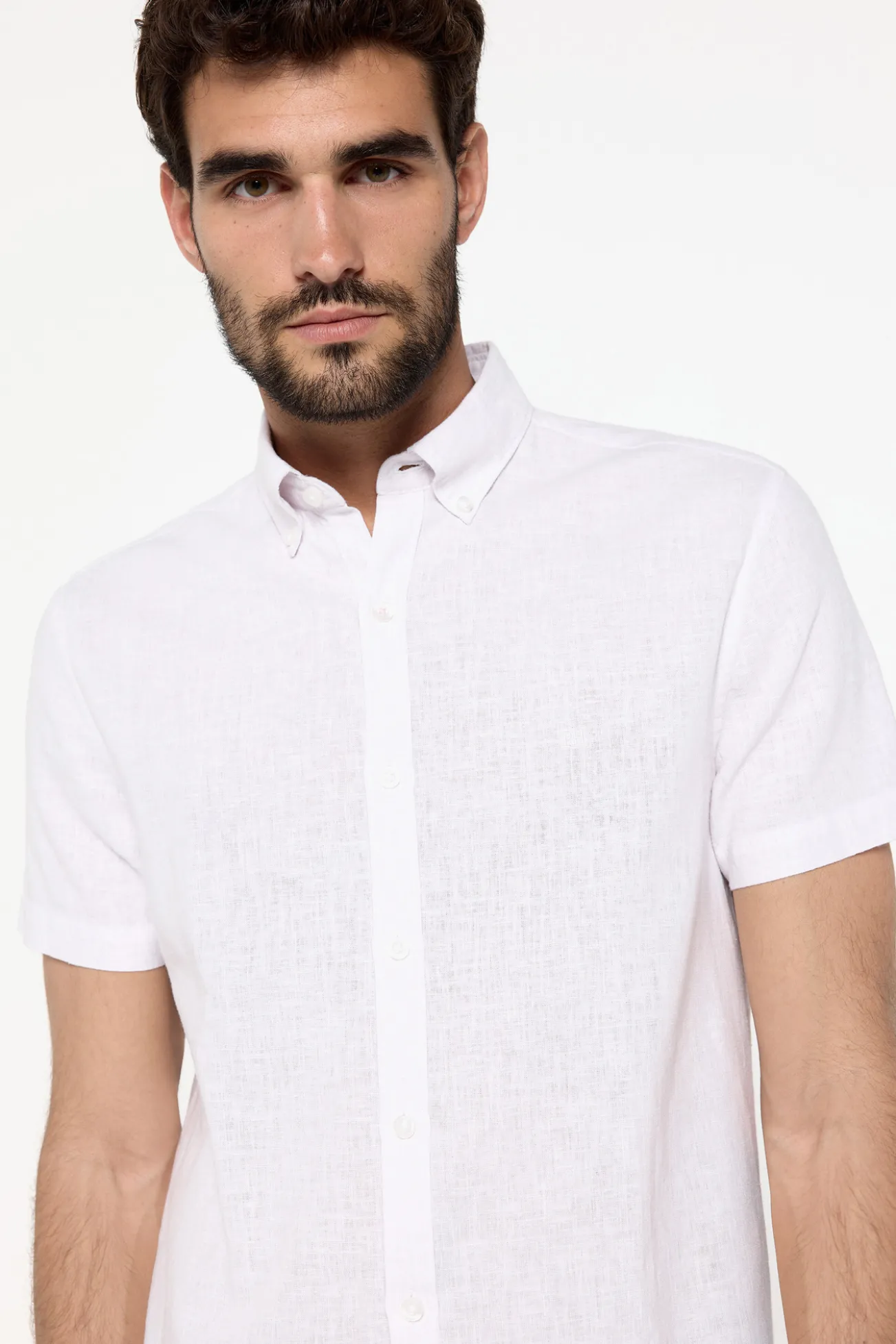 Camisa Lino manga corta