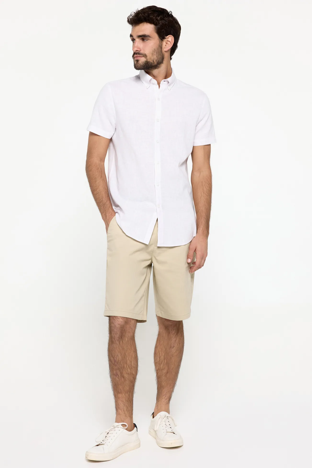 Camisa Lino manga corta