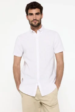 Camisa Lino manga corta
