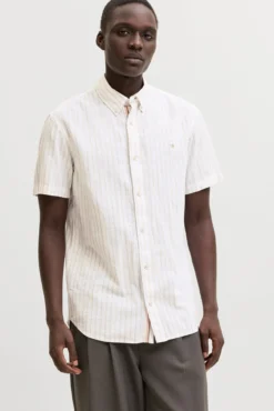 Camisa lino manga corta
