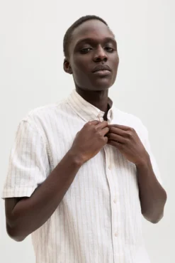 Camisa lino manga corta