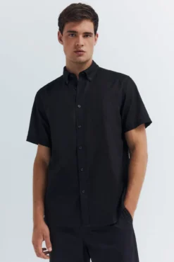 Camisa lino manga corta