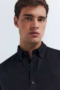 Camisa lino manga corta